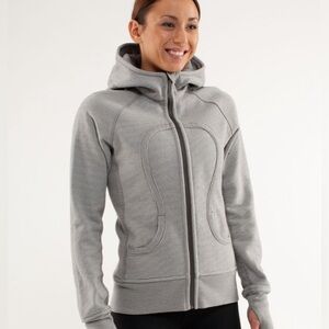 LULULEMON Scuba Hoodie* Microstripe Sidewalk / Silver Size 4-6